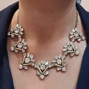 Vintage J. Crew Gold Rhinestone Crystal Necklace